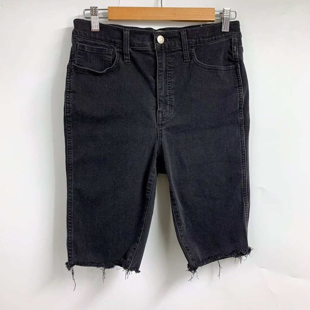 Madewell Roadtripper Biker Shorts Lunar Wash Raw Hem Cut Shorts SIze 28